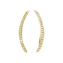 Aide 925 Silver Gold Arc Line Stud Earrings For Women Crystal Zircon CZ Line Ear - £9.53 GBP