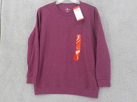 Tuff Athletics Sweatshirt Womens Sz M Berry Melange Long Sleeve Gentle Botanic - $12.99