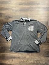 Kalamton Men’s Gray Long Sleeve Collar Polo Shirt Size XL - $14.03