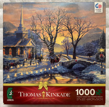 Thomas Kinkade Holiday Evening Sleigh Ride Puzzle 1000 Piece Brand New Sealed - $9.98