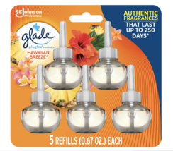 Glade PlugIns Scented Oil Refill, Hawaiian Breeze, Pack of 5 - £18.30 GBP