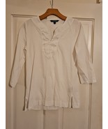 Lauren Ralph Lauren Womens 3/4 Sleeve White Shirt Blouse Euc M Medium  - $271.95 MXN