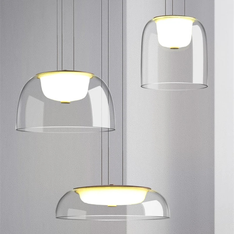 Minimalism Clear Glass LED Pendant Lights Modern Iron Dining Room Kitchen - $94.72+