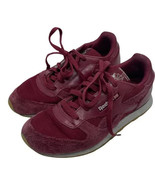 Reebok Classic Kids Sneakers Size 3 Burgundy Shoes Suede Leather Lace Up - £10.90 GBP