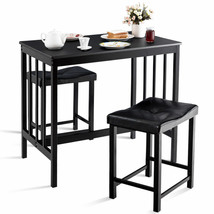 3 Pcs Home Kitchen Dining Room Table Chair Set W/2 Chairs Contemporary S... - £142.63 GBP