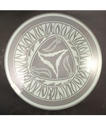 Jill MacKay Frosted Art Glass XX&quot; Serving Bowl + 4 Dinner Plates, Signed... - $192.85 CAD