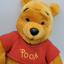 WALT DISNEY WORLD Winnie The Pooh &quot;POOH&quot;  14&quot; Plush Red Knit Sweater - $31.68