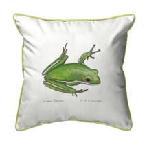 Betsy Drake Green Treefrog Large Indoor Outdoor Pillow 18x18 - £37.59 GBP