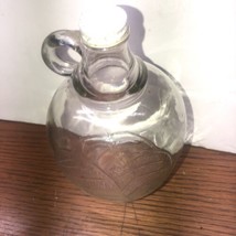 VINTAGE EMBROSSED APPLE LEAF PATTERN 1 Quart CLEAR GLASS JUG - $25.96