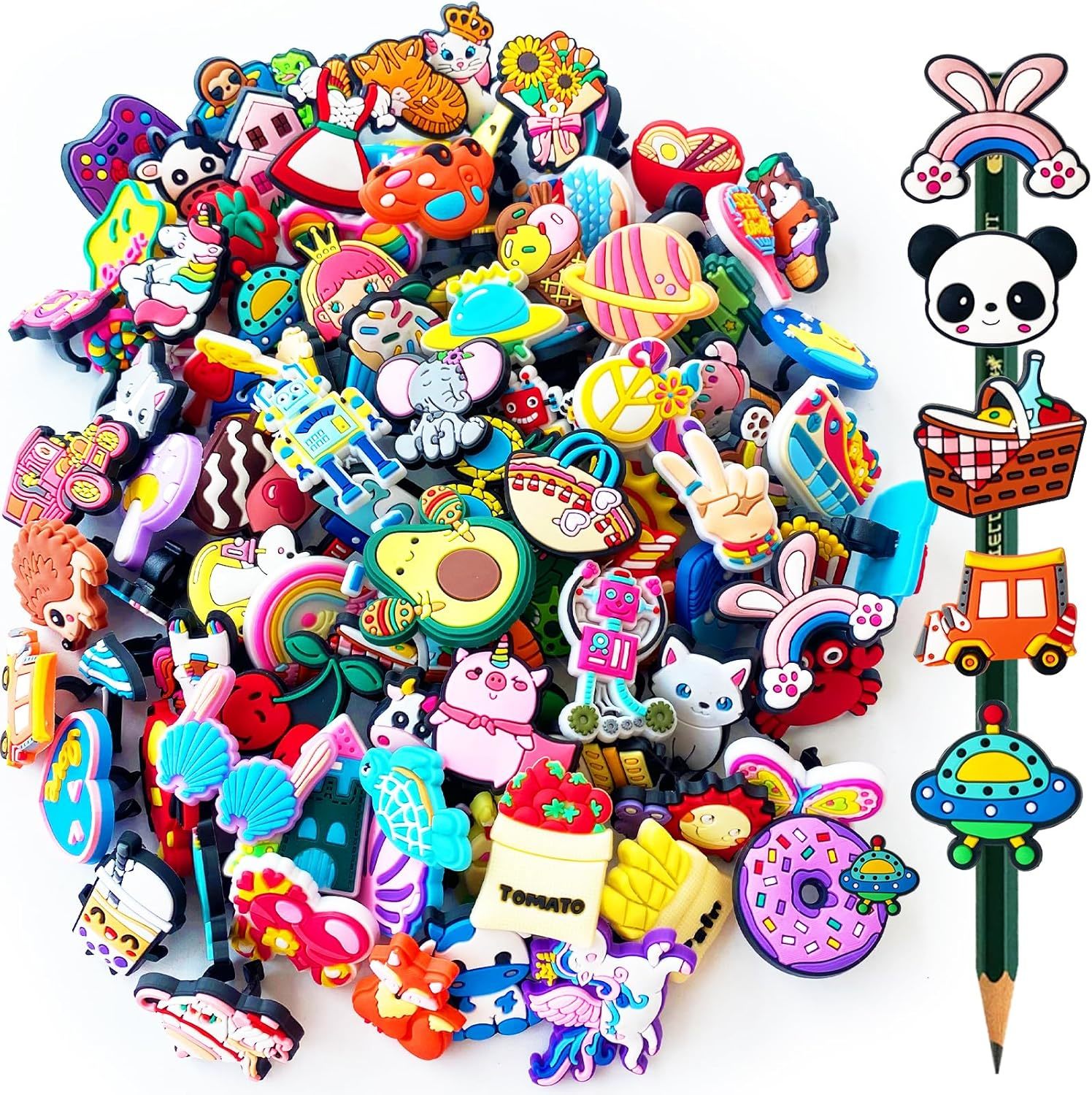 100 Pcs Cute Pencil Topper Decoration,Bulk Random Pencil Topper, Prize - $29.94
