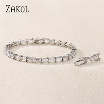 Korean Style Rectangle Color Zirconia Crystal Bracelets with Extener Chain for W - £23.36 GBP