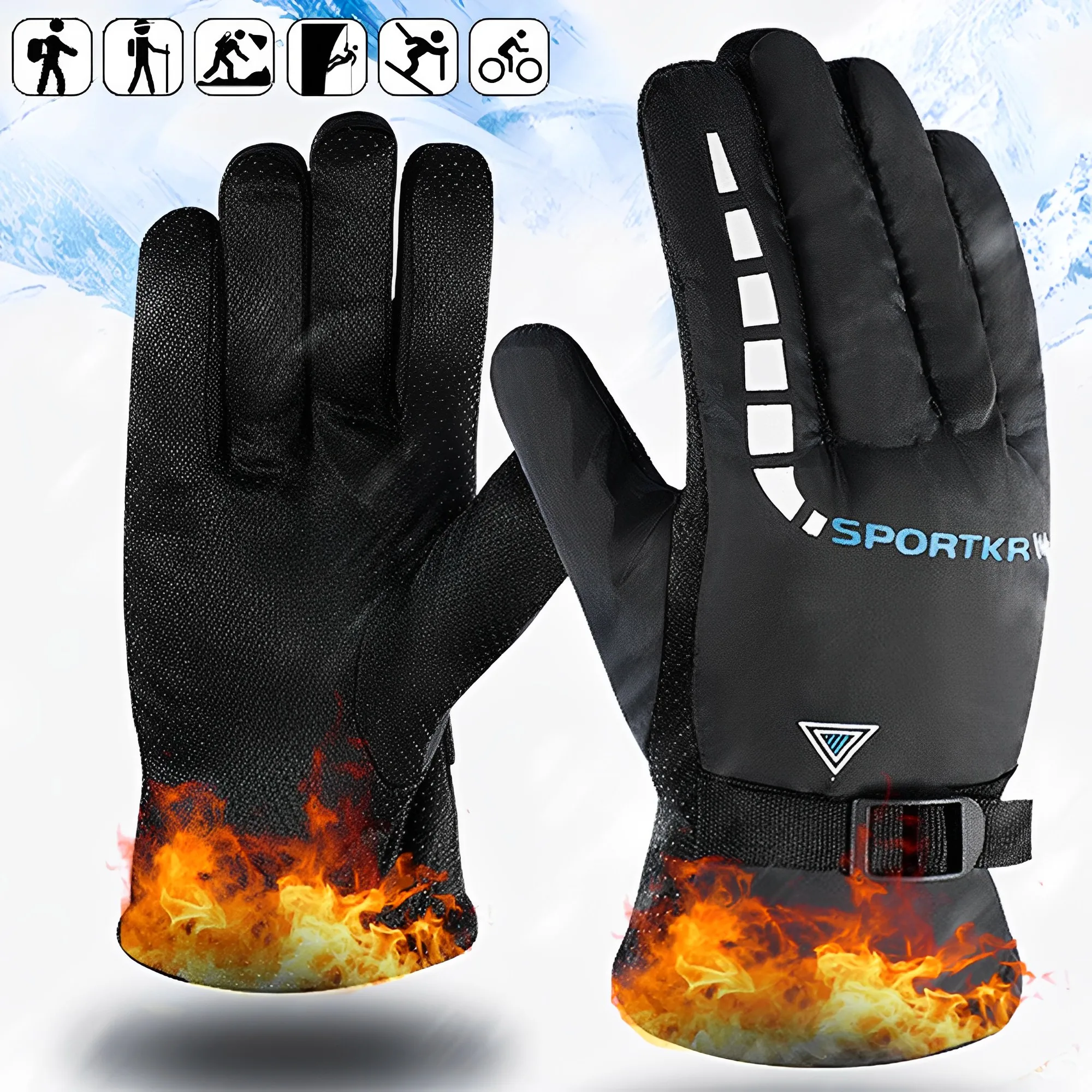 Motorcycle Cycling Gloves Winter Outdoor Waterproof Skiing Riding Hiking Warm - £13.82 GBP