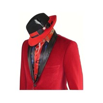 Mens Adolfo Velvet Dinner Jacket Shawl Satin Stage singer 3016J Christmas Red image 2