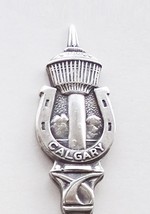 Collector Souvenir Spoon Canada Alberta Calgary Tower Horseshoe Embossed - £7.86 GBP