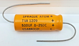 Sprague Atom Capacitor TVA 1209 500uF 0-25DC - $5.99