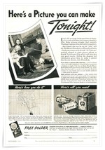 Print Ad Eastman Kodak Indoor Snapshots Family at Fireplace 1935 Adverti... - $9.70