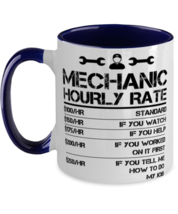 Mechanic Hourly Rate Funny Gift Two Tone Mug For Men Labor Rates  - £11.98 GBP