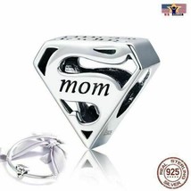 925 Sterling Silver Super Mom Bead Mama European Charm Bracelet DIY Mother&#39;s ... - £15.81 GBP