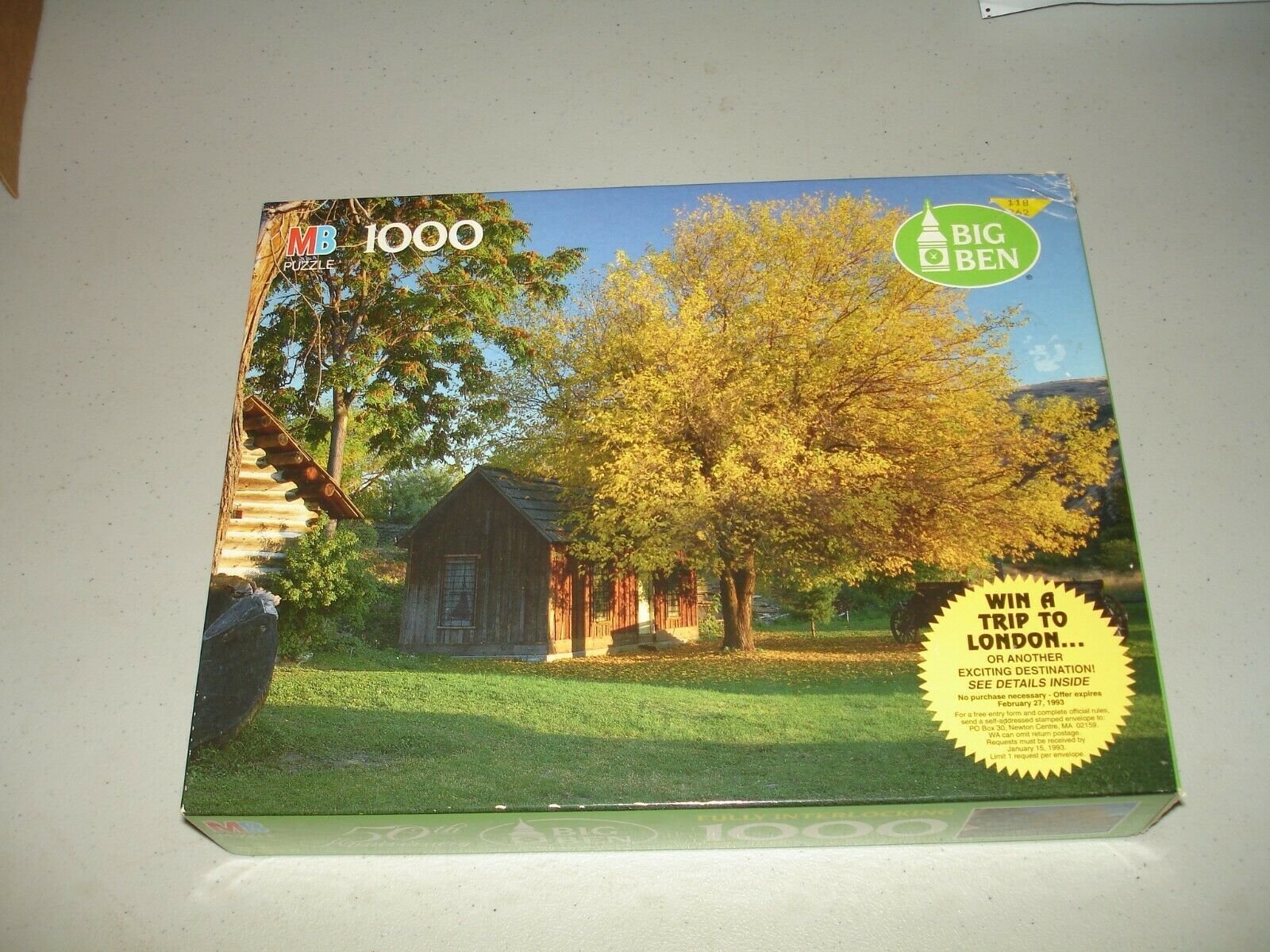 Big Ben MB 1000pc Puzzle Cashmere, WA Brand New 20-1/8" x 26-3/16"  - $15.83