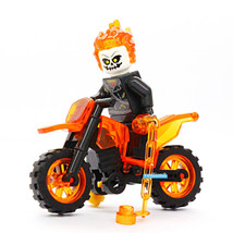 Ghost Rider With Motorcycle Superhero Movies TV Lego Compatible Minifigure Brick - £3.12 GBP