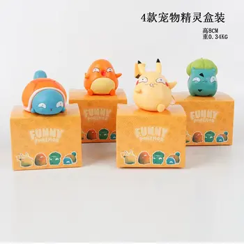 New 4Pcs/Set Pokemon Funny Fat Pikachu Bulbasaur Charmander Squirtle Cut... - $19.68