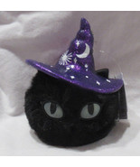 Bath &amp; Body Works GLOW IN THE DARK BLACK CAT POM POM PB Holder silver cl... - £21.17 GBP