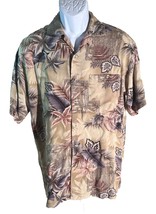 CARIBBEAN BLUES Men&#39;s Short Sleeve Button Down Rayon Hawaiian Shirt Medium - $10.88