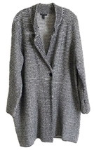 $398 Eileen Fisher Vintage Coat Large Tweed Organic Cotton Notch or Stan... - £136.24 GBP