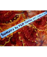 Sumatra by P&amp;B Textiles cotton Fabric 2001 Bright orange &amp; yellow 44&quot; X ... - £8.59 GBP