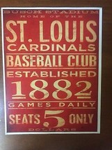  St. Louis Cardinals Rustic Baseball Game Room Sign  - £13.54 GBP