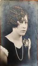 Vtg Photo 1920s Black/white Fashionable Young Lady Wearing Black Dress A... - $175.63 MXN