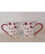 Russ Berries Floral Novelty Set Of 2 Truly Madly Deeply Coffee Mugs - $16.78