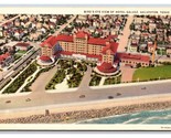 Birds Eye View Hotel Galvez Galveston Texas TX UNP Linen Postcard V9 - $2.92