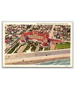 Birds Eye View Hotel Galvez Galveston Texas TX UNP Linen Postcard V9 - £2.32 GBP
