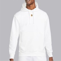 Nike Men&#39;s Fleece Court Pullover Hoodie French Terry White DA5711-100 Size Small - £59.52 GBP