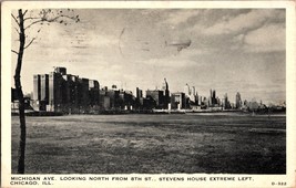Vtg Postcard Michigan Ave. Looking North From 8th Street, Chicago IL. PM 1936 - £4.61 GBP