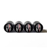 Spartan Firefighter Red Line Valve Stem Caps - Black, Aluminum - Set of ... - £12.77 GBP