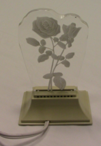 GE Vintage Lamp Nightlight Rose Etched Plexiglass Orange Light with Switch Tan - $13.95