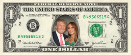 Melania &amp; Donald Trump on a REAL Dollar Bill Collectible Memorabilia Cash Money  - £6.24 GBP