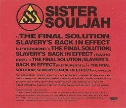 Final Solution: Slavery&#39;s Back  Hate That by Sister Souljah Cd - £7.98 GBP