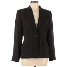 Vintage Alfani Blazer Women Size 8 Brown Polyester Blend Notch Lapel Long Sleeve - £28.98 GBP