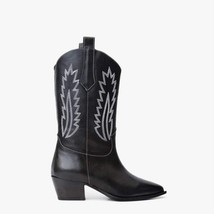 The Togg Black Leather Cowboy Women Boot Final Sale! image 8