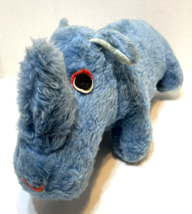 Rare Vintage 1970s Plush Stuffed Blue Rhinoceros Animal 15 x 8 inches - £28.20 GBP