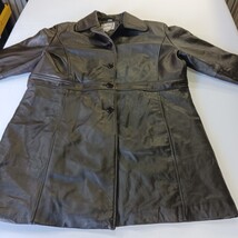 Brown Leather Jacket Women's Size 2XL Excelled Collection Classy Buttons Pockets image 15