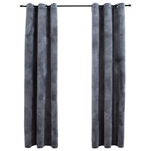 vidaXL Anthracite Velvet Blackout Curtains, 37&quot;x95&quot;, Rings Included for ... - $63.99