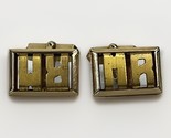 Monogrammed Cuff Links Gold Tone with initials MR or RM- Vintage - $21.54