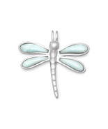 Rhodium Plated Larimar Dragonfly Slide - $1,443.79 MXN