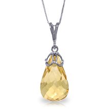 Galaxy Gold GG 14k White Gold Necklace with with Natural Briolette 7.0ct... - £275.41 GBP+