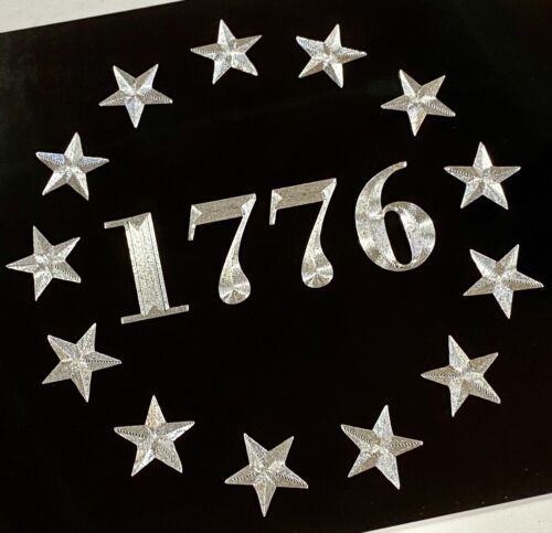 Primary image for ENGRAVED 1776 13 Stars Betsy Ross US Flag Car Tag Diamond Etched License Plate