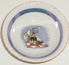 Walt Disney Productions Donald Duck Bowl Cereal Soup Vintage 1940s 1950s Ceramic - £23.94 GBP